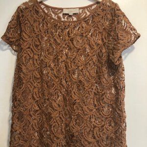 LOFT lace short-sleeved shirt